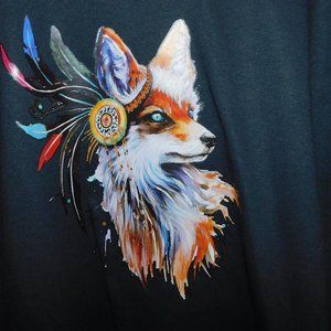 Beautiful fox art colorful.